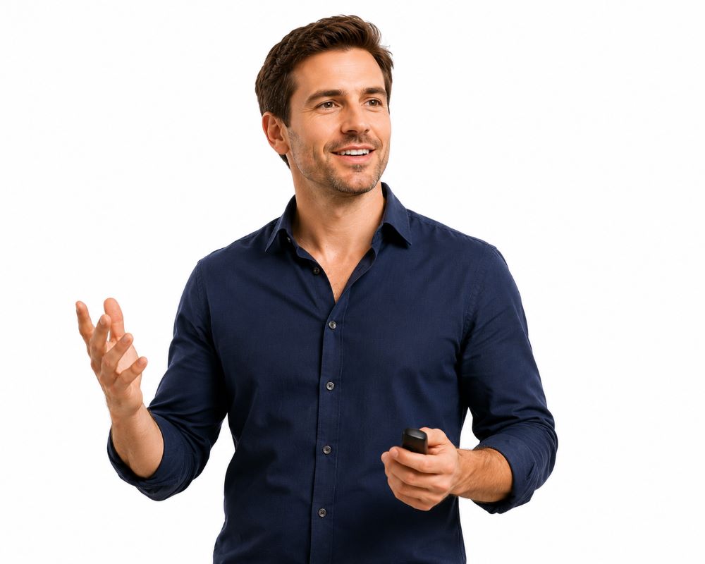 employee delivering a presentation during How to Speak Like TED (Presentation & Speaking Skills) training